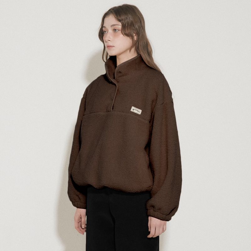 AWE BORN US（アボンアス）の「FLUFF FLEECE PULLOVER [BROWN]（Jackets/Outerwear）」