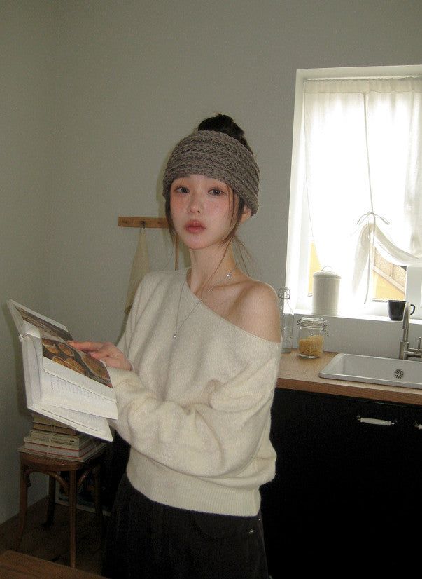 MN Daily Wool Off Shoulder Knit (4color)