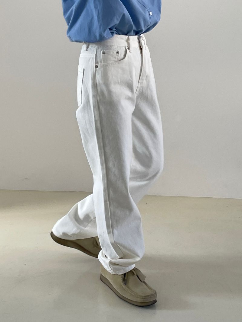 Plain straight white pants