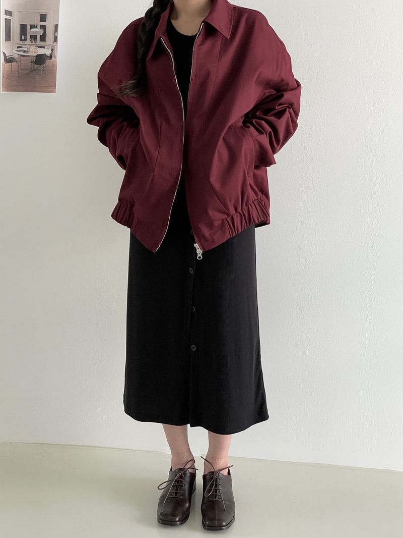 Snap detail blouson jacket