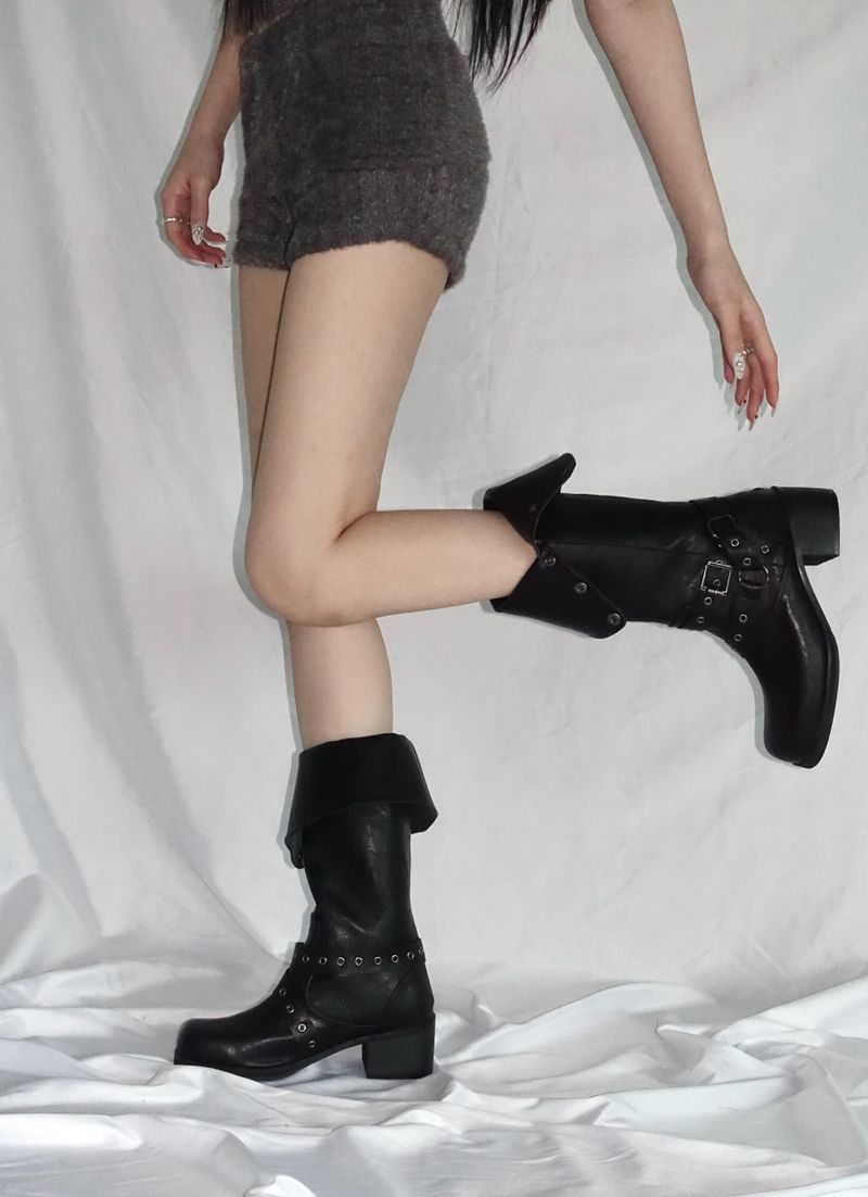 2way button folding boots