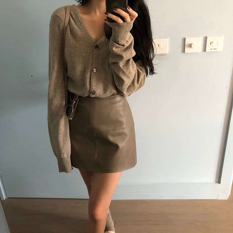Bullet leather skirt