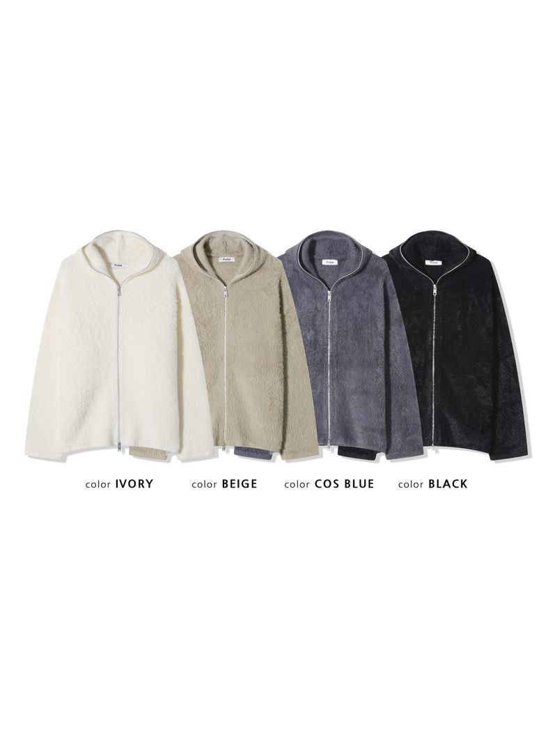 Wonder Angora Knit Zip-Up (4 Colors)