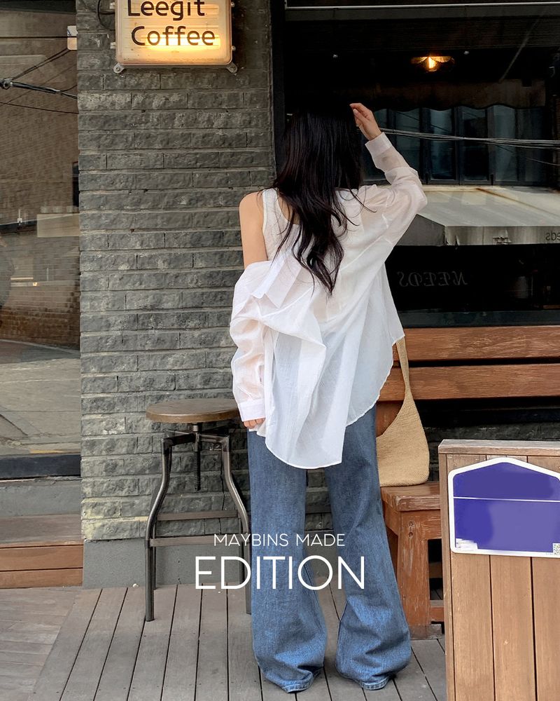 [MADE] Tencel shirt & sleeveless set