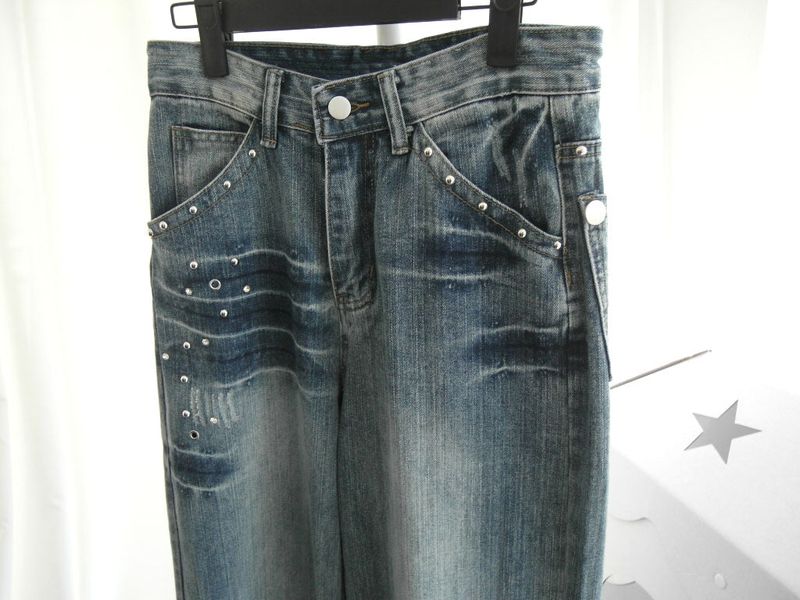 Studded denim pants