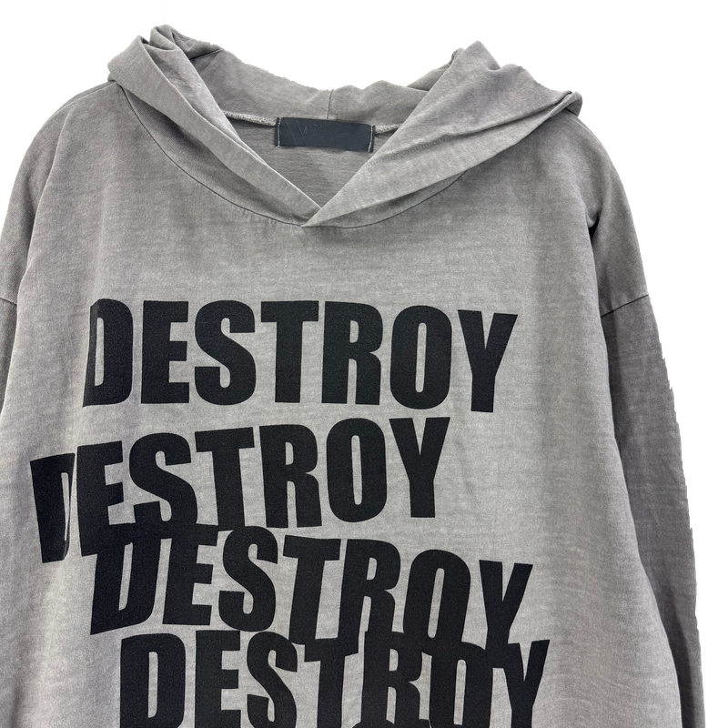 destroy hand hooded long sleeve