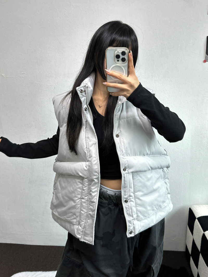 OVER WIDE VEST PADDING🩶🤍🖤☁ - 4 COLORS