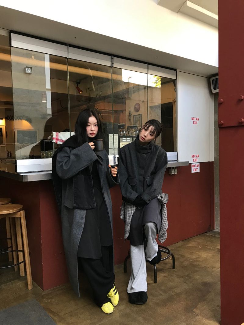 WOOL HIGHNECK LONG COAT