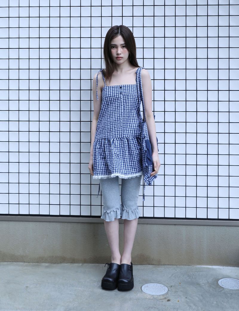 UGLYSHADOW（アグリーシャドウ）の「A-LINE LACE DRESS(NAVY)（Dresses）」