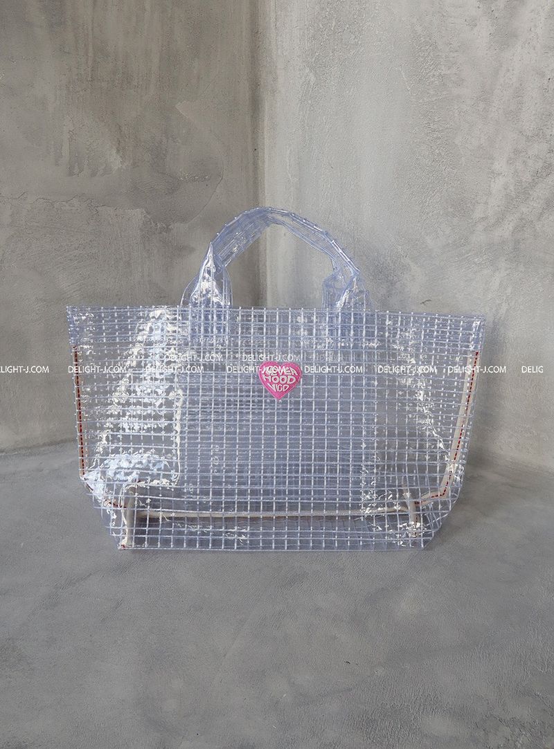 Heart pvc Transparent tote Beach bag