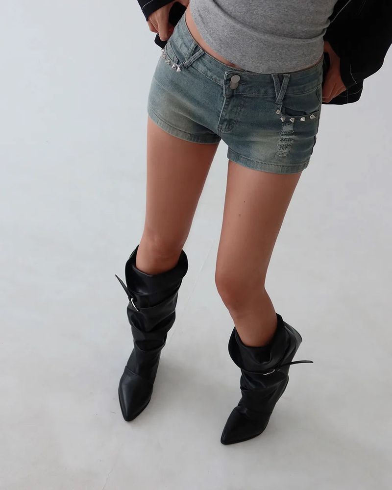 Stud Jjin Slim Denim Short Pants