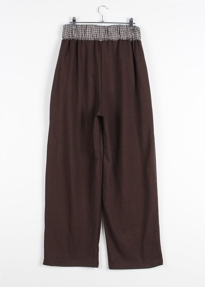 FLOWER CHECK BANDING PANTS