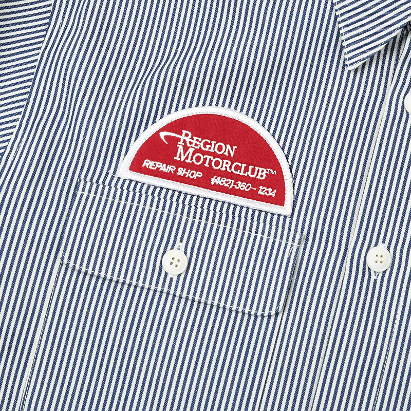 REGION MOTORS CLUB FLANNEL WAPPEN SHIRTS JACKET (NAVY)