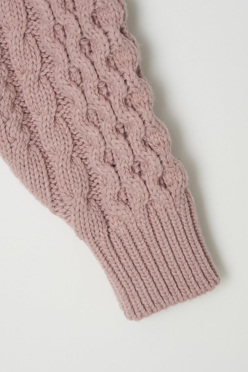 Usual cable knit_pink
