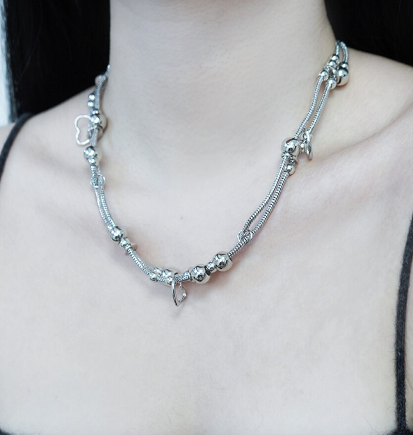 Heart Ball Chain Necklace