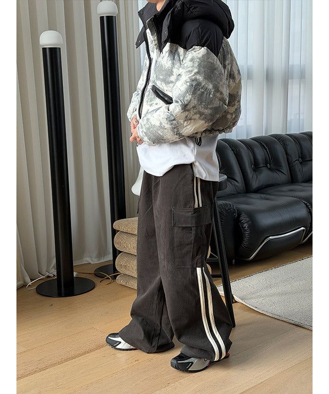 [Unisex] Track suede cargo pants(3color)