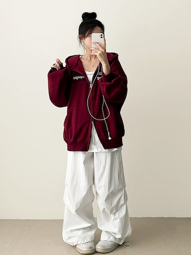 Log banding layered pocket skirt pants