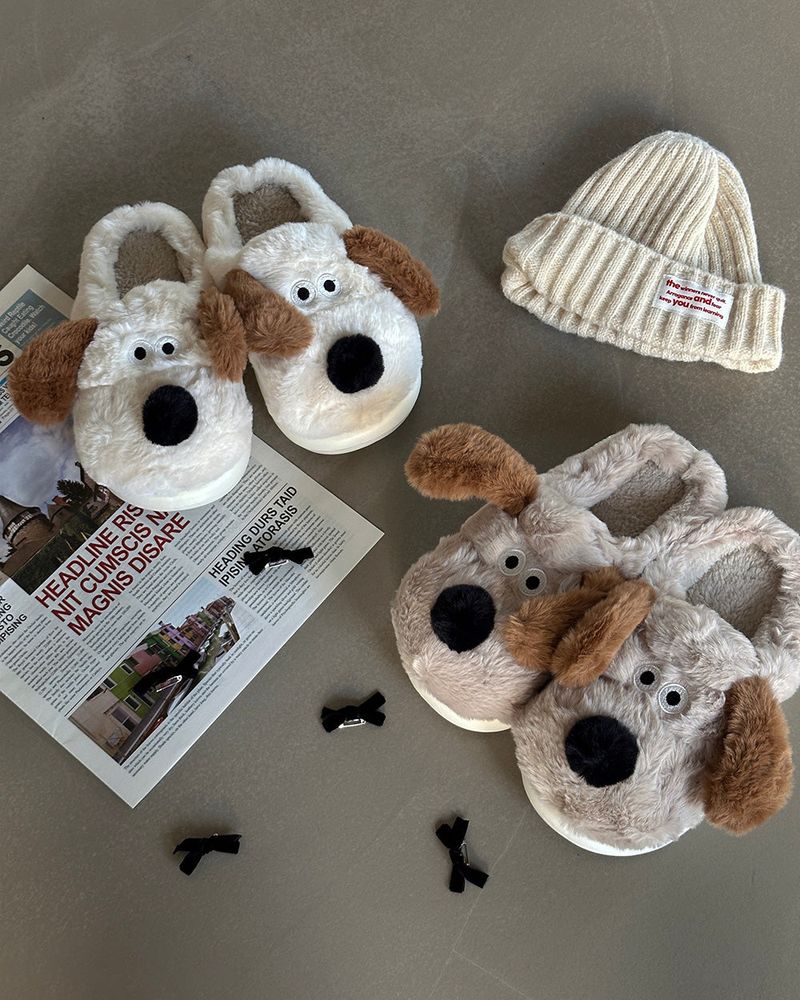 Dog fur slippers