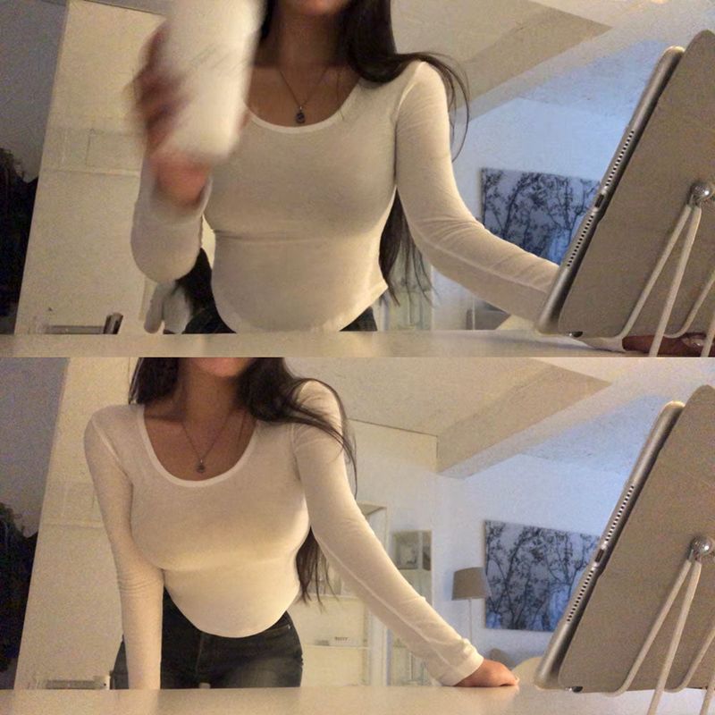 BEIDELLI（ベイデリー）の「[BELLIDE MADE] スリムグラマーUネック長袖Tシャツ（Tops）」