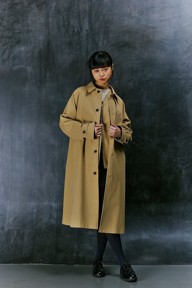 EARTH COTTON BALMACAAN COAT (Beige)