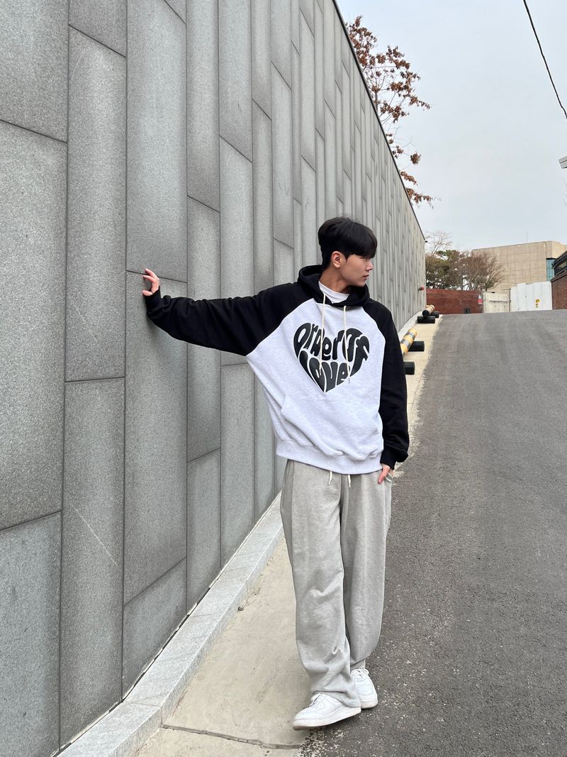Heart raglan over hood
