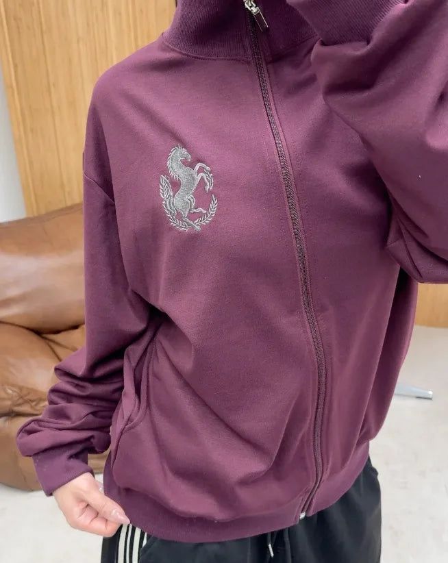 Nica Horse Embroidered Zip-Up