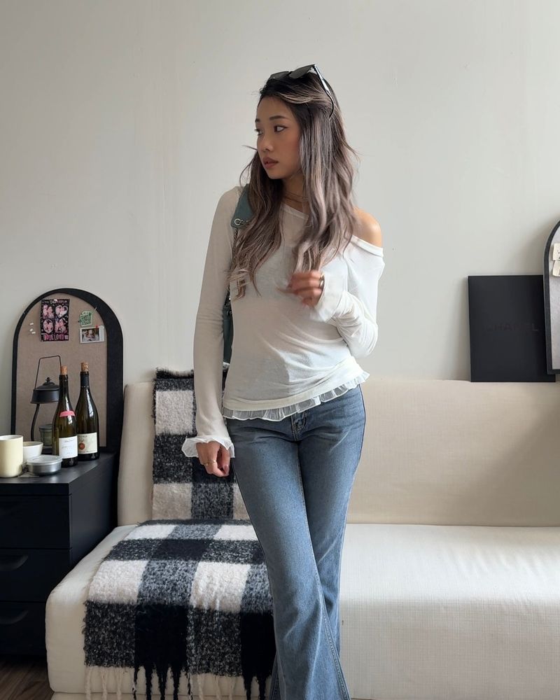 Sheer Ruffle Tee - 2 colours