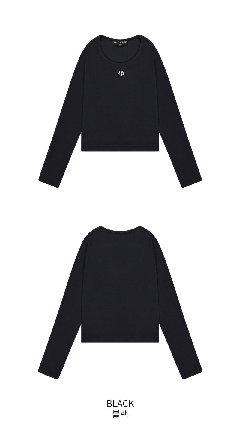 STITCH U-NECK COTTON SPAN LONG SLEEVE
