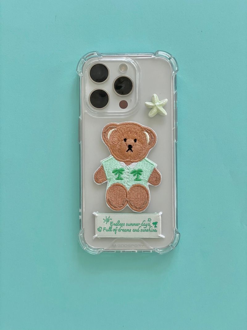 HAWAIIAN TEDDY LABEL PHONECASE (MINT)