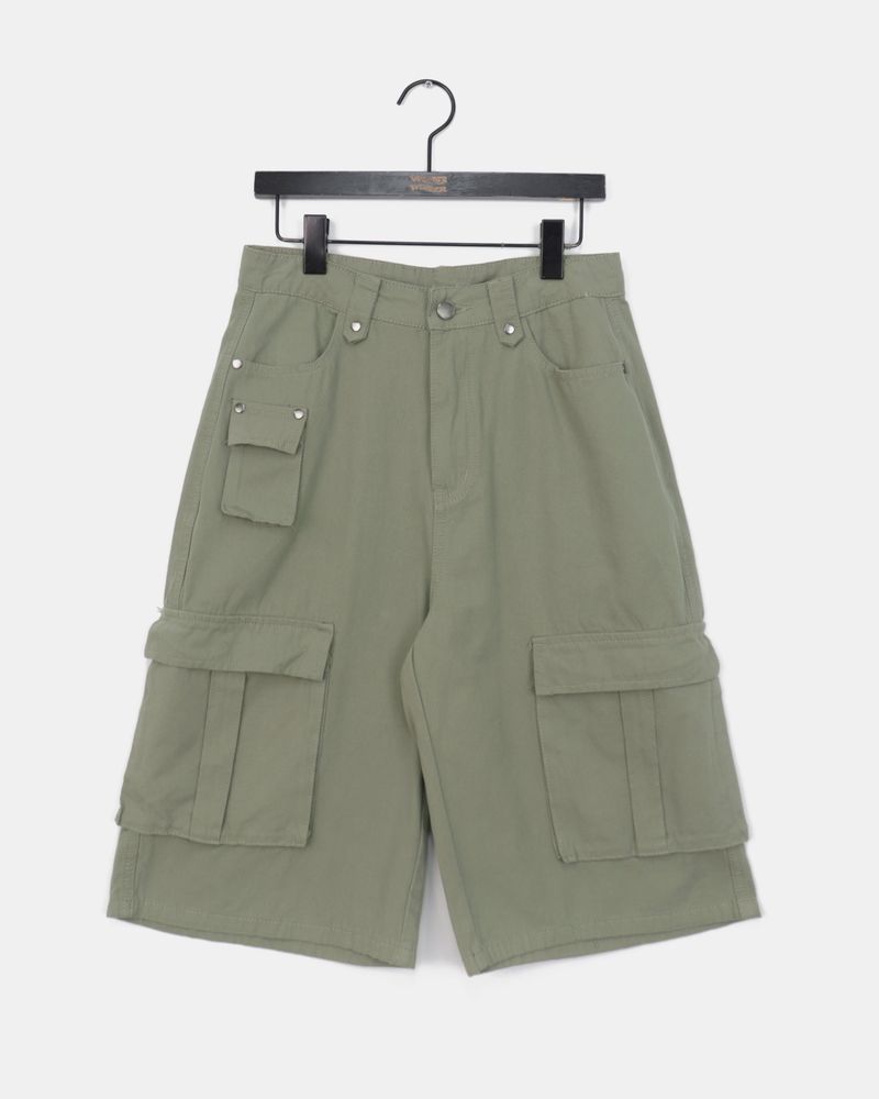 Ephen Cargo Pocket Button Bermuda Pants