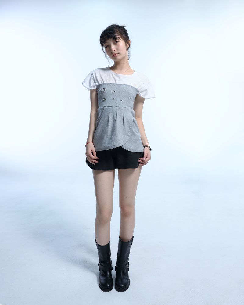 Eyelet 2 - Way Wrap Skirt - Gray