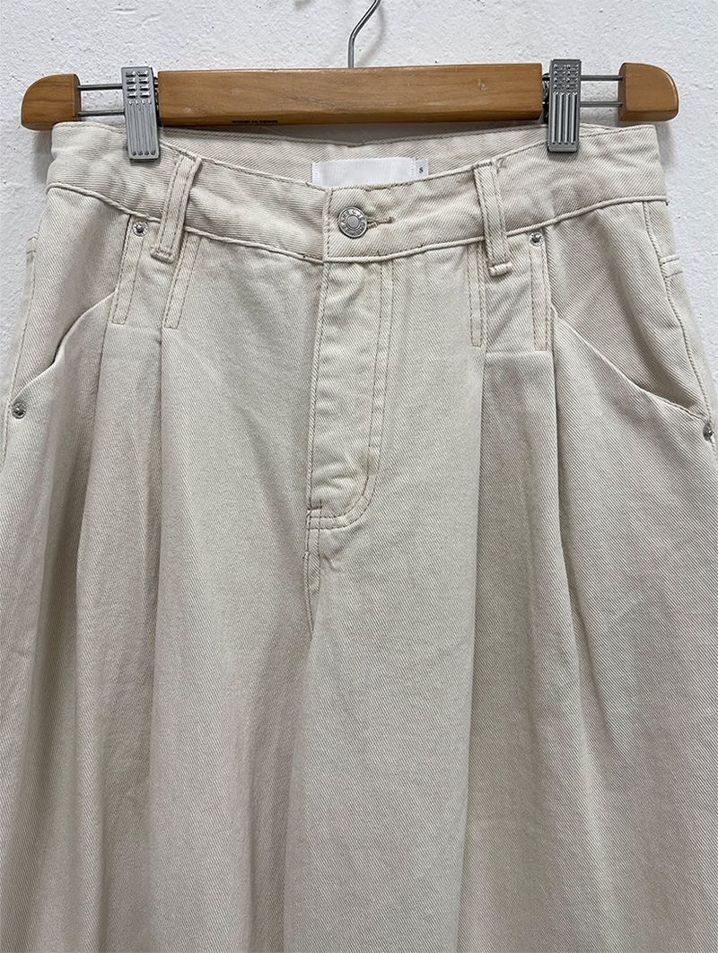 PLAIN WASHED PINTUCK PANTS (2C)