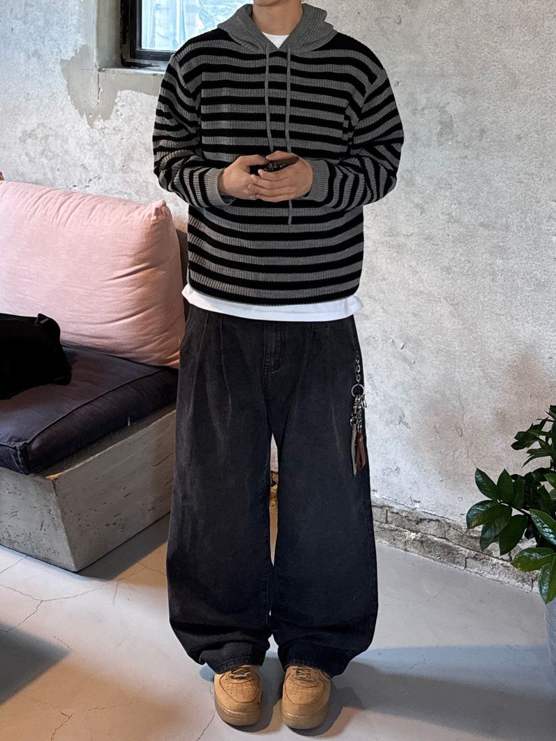 Rush Striped Hooded Knit (3 Colors)