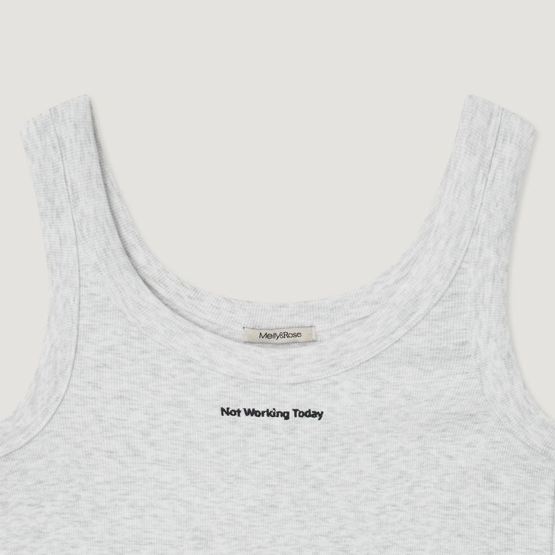 Ribbed Jersey Lettering Sleeveless T-shirt