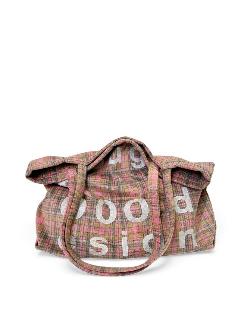 000design Check Shopper Bag / Pink