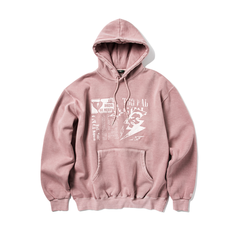 SUPERSUB（スーパーサブ）の「[WOOL LINING] CRUSHED PUNK PIGMENT HOODIE - PINK（Tops）」