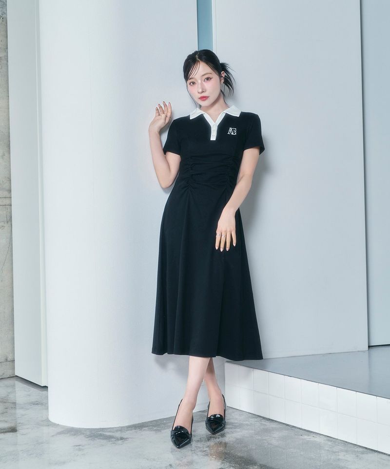 ANDGEEBEE（アンジービー）の「ギャザーポロロングワンピ（Dresses）」
