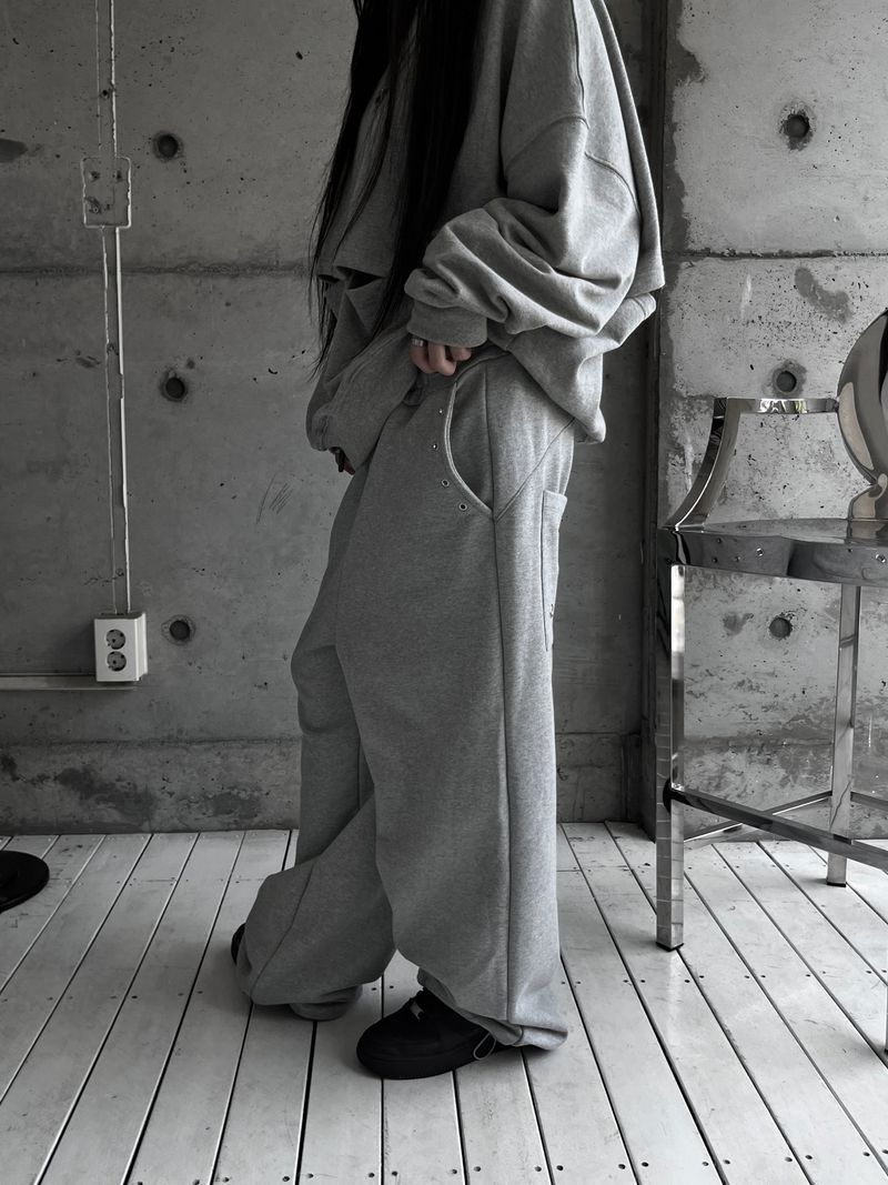 eyelet punching wide pants (2color)