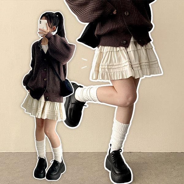 Ruffle Lace Miniskirt