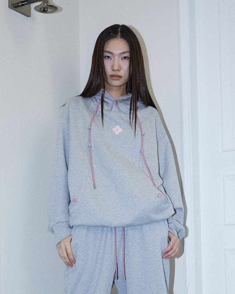 Fazed（フェイズド）の「Snap curve hoodie / gray（Tops）」