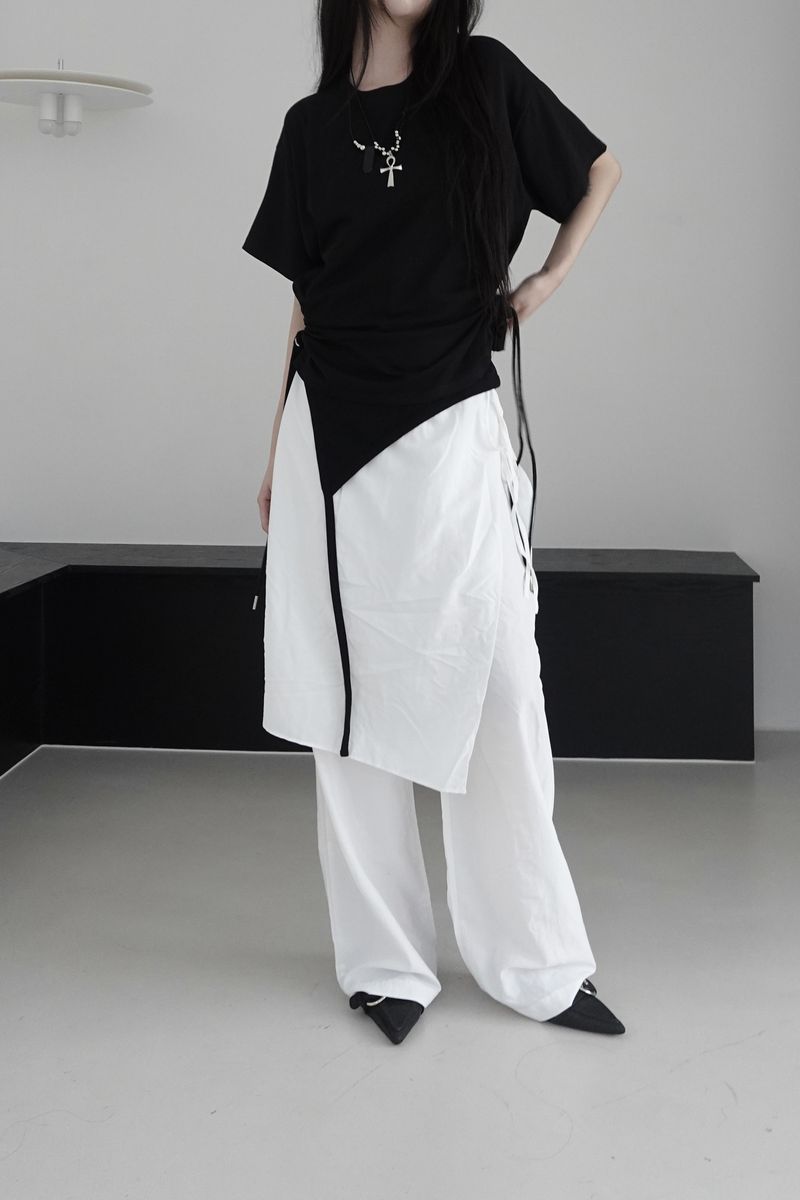 URBAN UNIQUE(アーバンユニーク)の「end wrap skirt pants (2color)(Pants)」