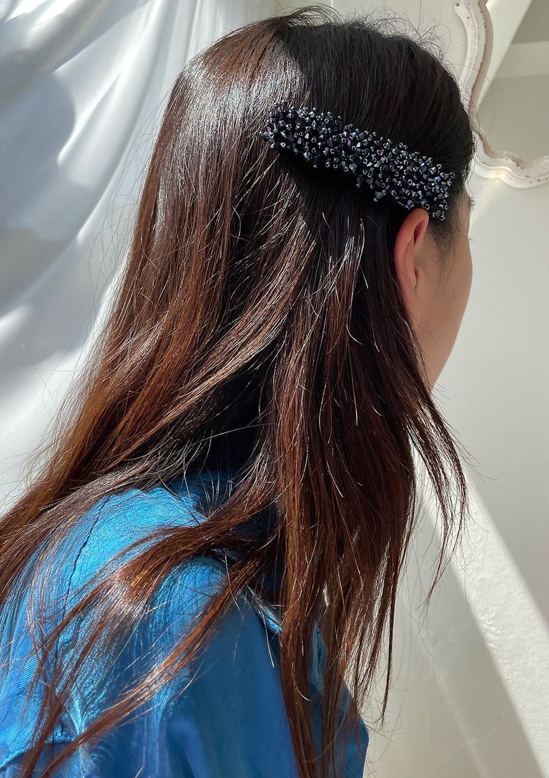 beads hair pin - navy