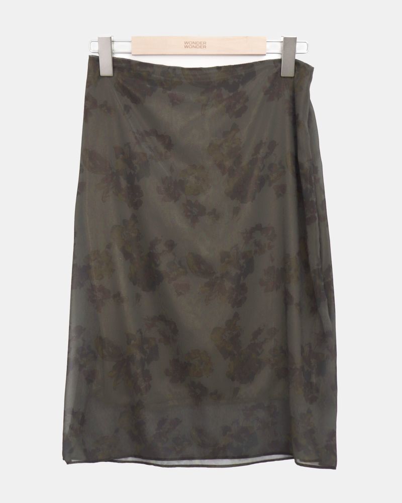 Jubel Flower Chiffon Midi Skirt