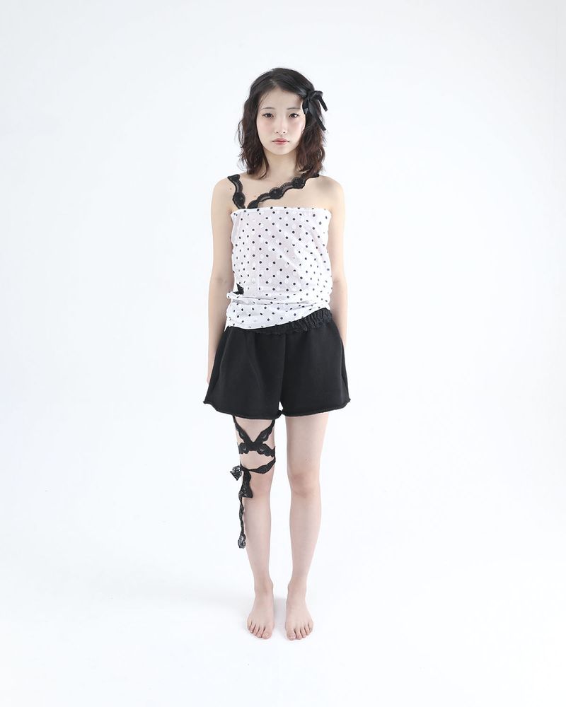  LACE SHORTS PANTS BLACK