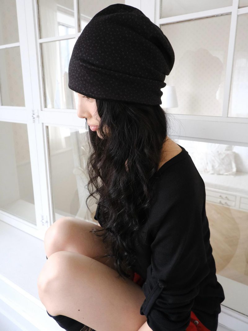 floral punching beanie