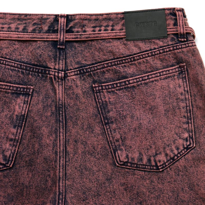 WINE DENIM SHORTS