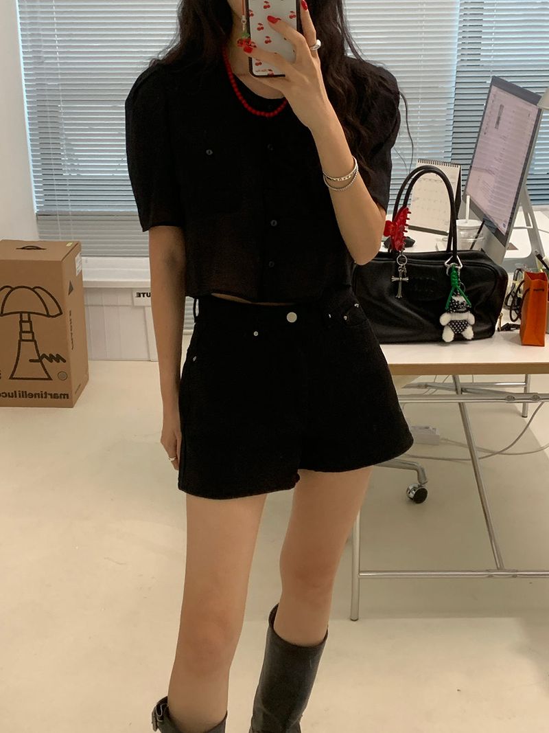 [MADE] ERT SEE-THROUGH PUFF BLOUSE