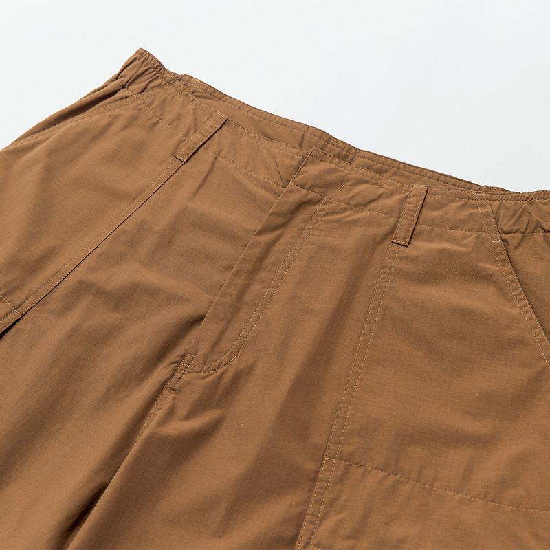 Nylon RIB Wide Pocket Pants - CAMEL