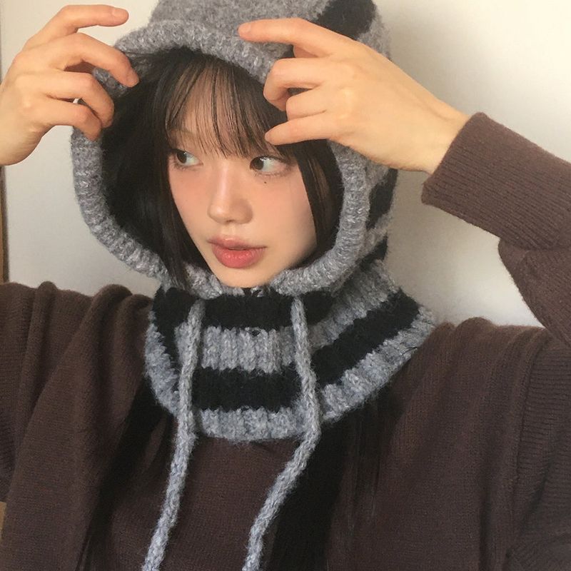 Nervin Stripe Knit Balaclava Hat