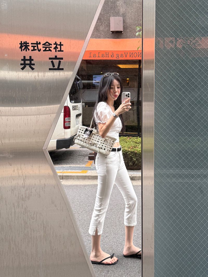 [MADE] CLIP SPAN SLIT BIKER CAPRI PANTS